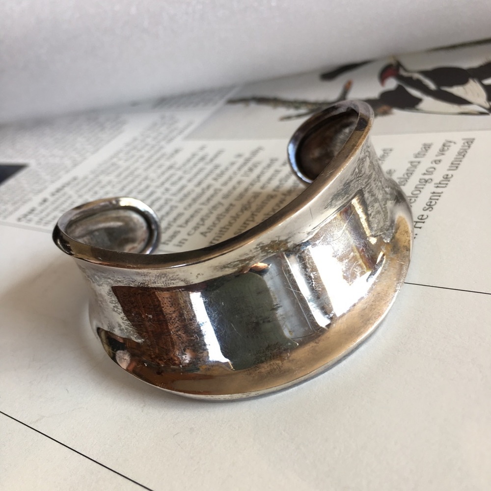 Vtg Ster Silver. Bangle Cuff Bracelet TS-102Mexico